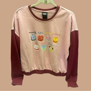 BT21 Hot Topic Women’s Pink and Maroon Crew Neck Sweater size L